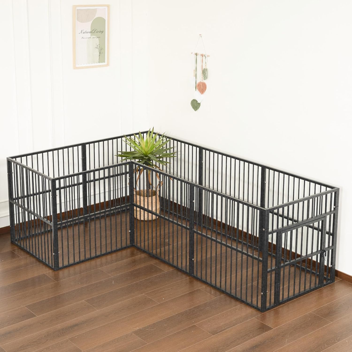 Dog Playpen - 32" Height Dog Pen, Heavy Duty Puppy Pen with Door, Safe & Sturdy, Easy Assemble for Indoor/Outdoor Pet Playpen (8 Panels with Door)