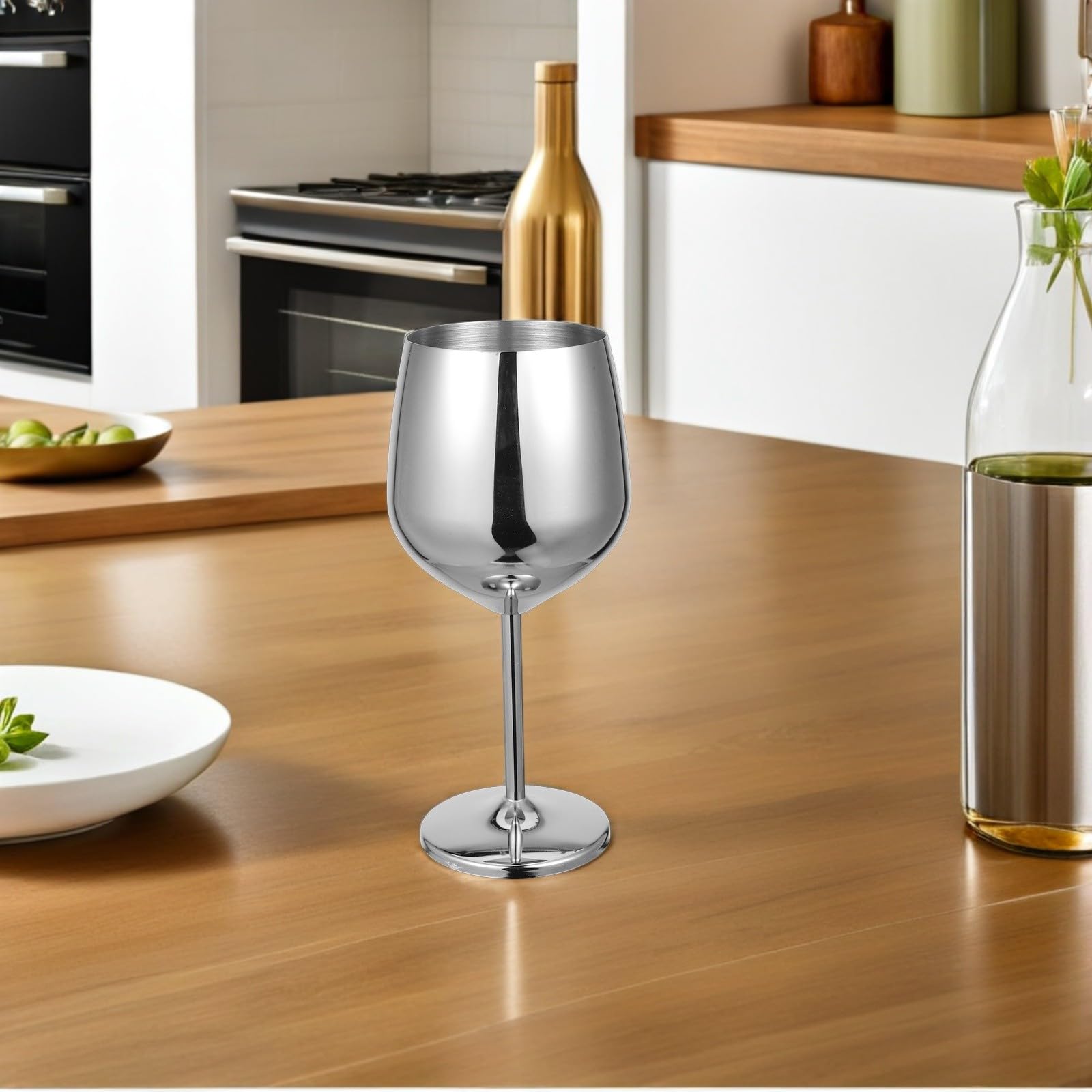 Atmosfera Natalizia Calici Vino Acciaio Inox 500ml 2 Pezzi