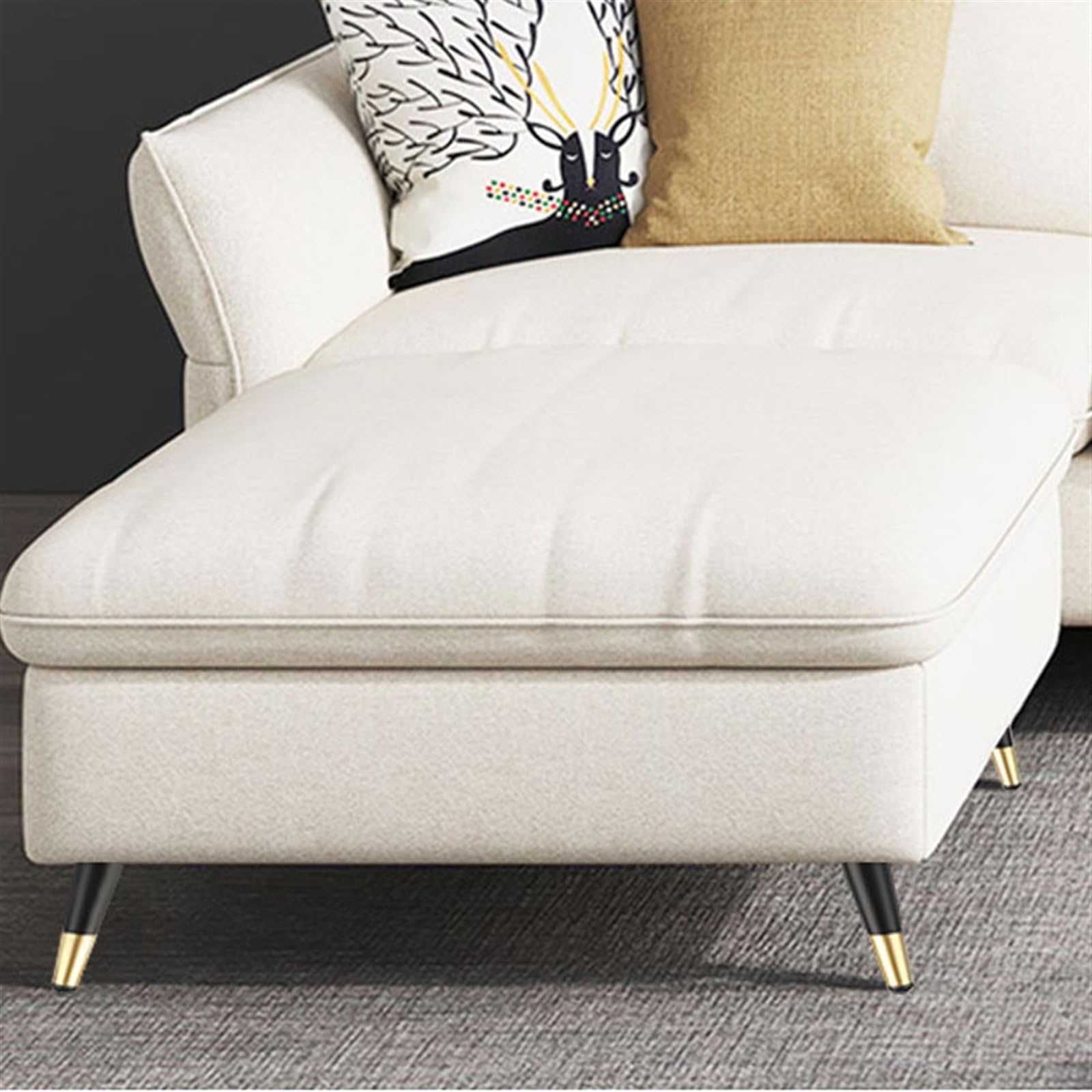 4 unids/Set de Patas cónicas oblicuas for Muebles, Patas de Metal for sofá Cama, Pata de Armario, Muebles de Mesa, herrajes de 10-30cm (Color : Gold Slant 12cm)