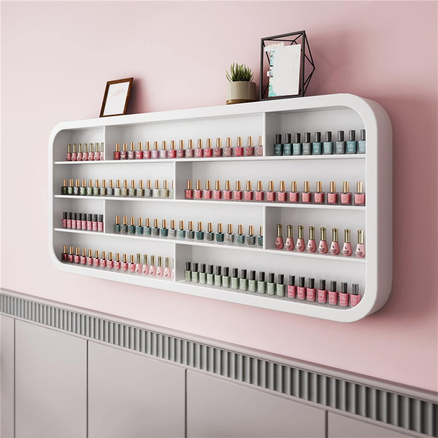 Wood Hanging Nail Polish Rack Wall Mount Organizer