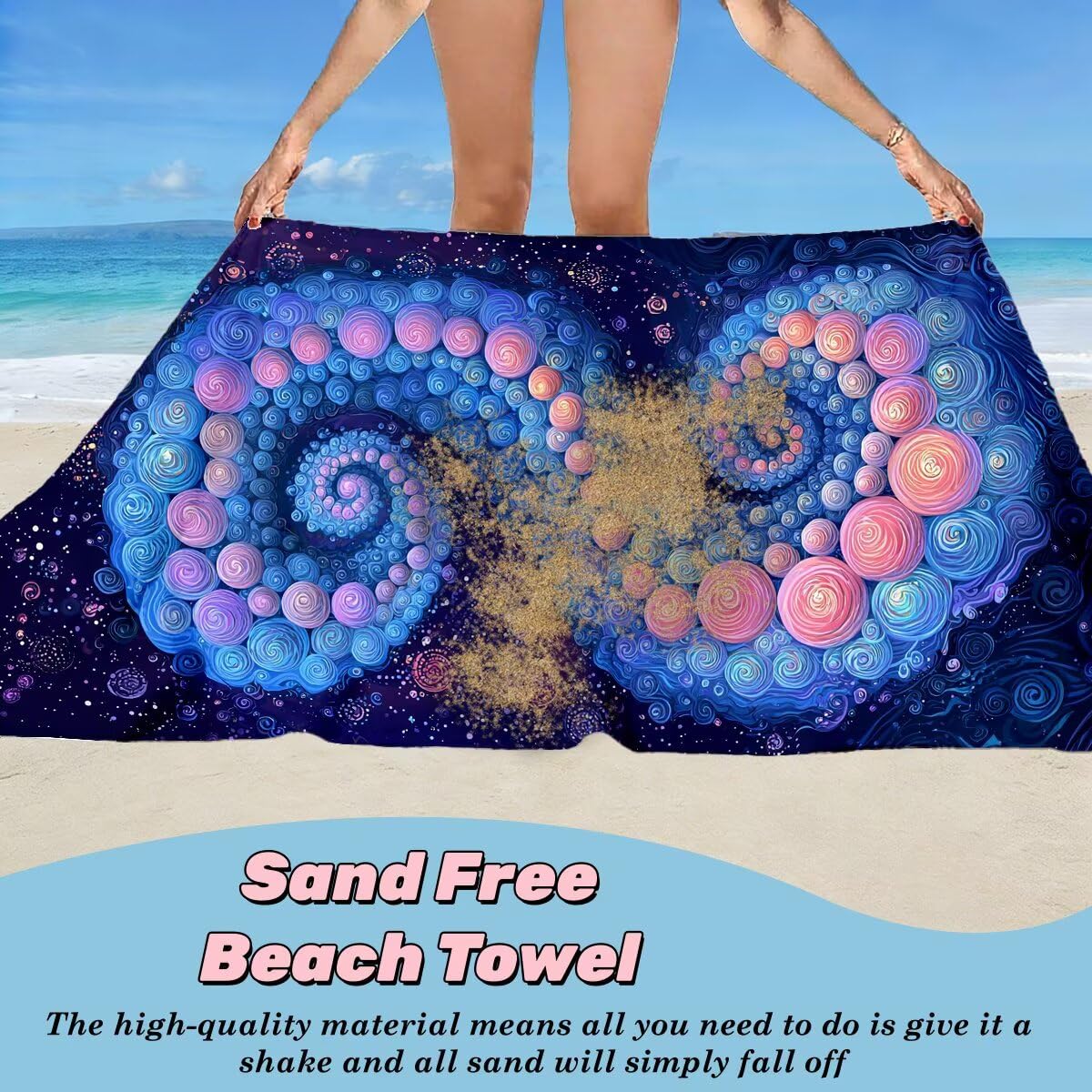 Toalla Playa 90x180 cm, Toalla Gimnasio Microfibra Secado Rapido, Juego de 2 Antiarena Toallas de Playa, Ligera Compacta Toallas Microfibra Grande para Viaje, Regalo Hombre Mujer (Abstracto) -4957
