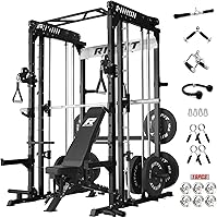 Vista 1 de RitFit M1 Pro Smith Machine with Cable Crossover System, Multi-Function Squat Rack Power Cage for Home Gym, Power Rack and Packages