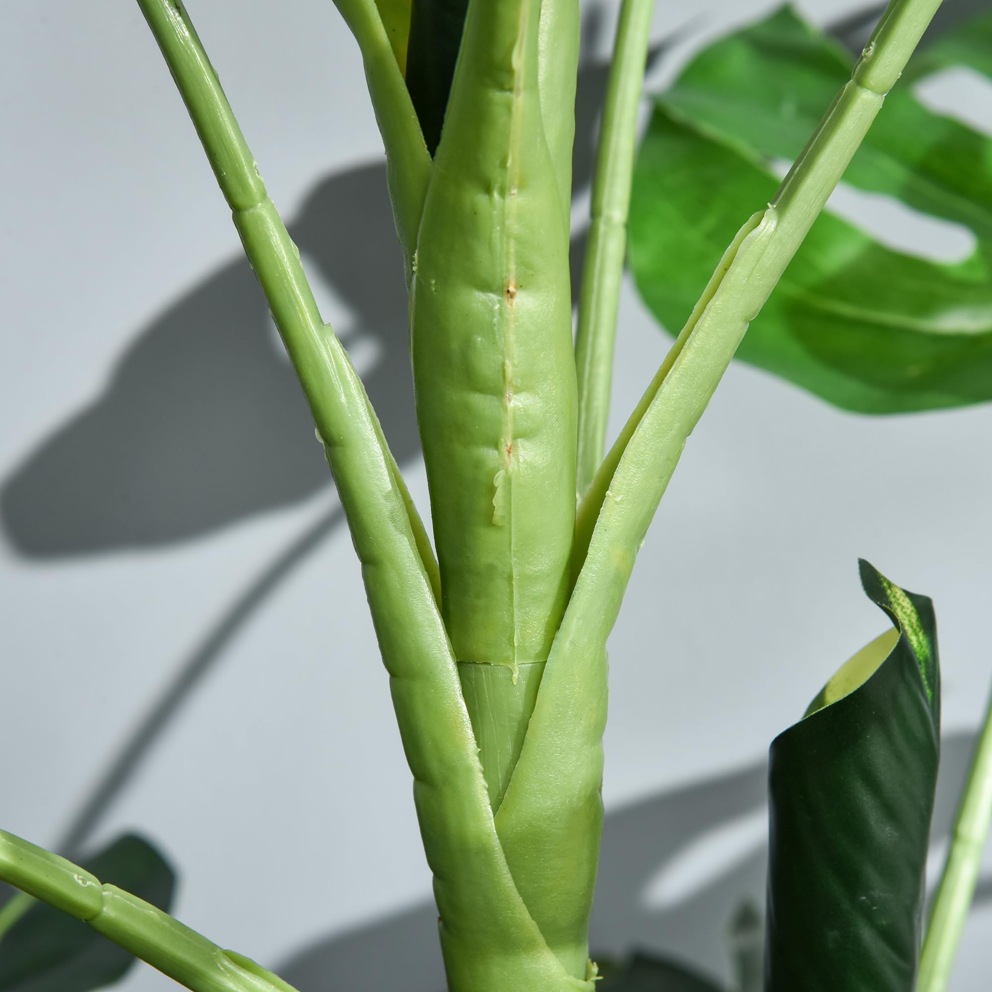 Outsunny Plante Artificielle Modèle Monstera 21 Feuilles Ø16 x 100H cm