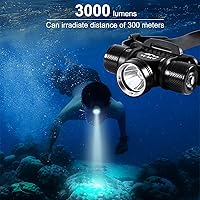 Vista 4 de APLOS HP900 - Linterna de buceo recargable - 3000 lúmenes súper brillante linterna de buceo, faro de natación IP68 impermeable profesional submarino
