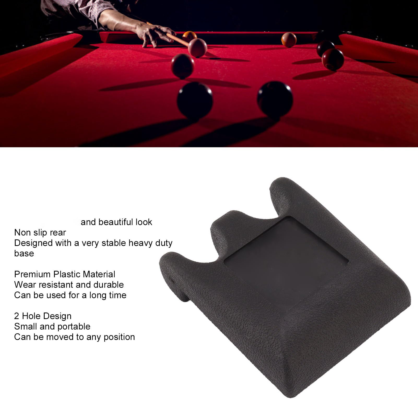 Soporte para Tacos de Billar, 2 Soportes para Tacos Que evitan resbalones, portátil, de plástico Resistente, para Palo de Billar