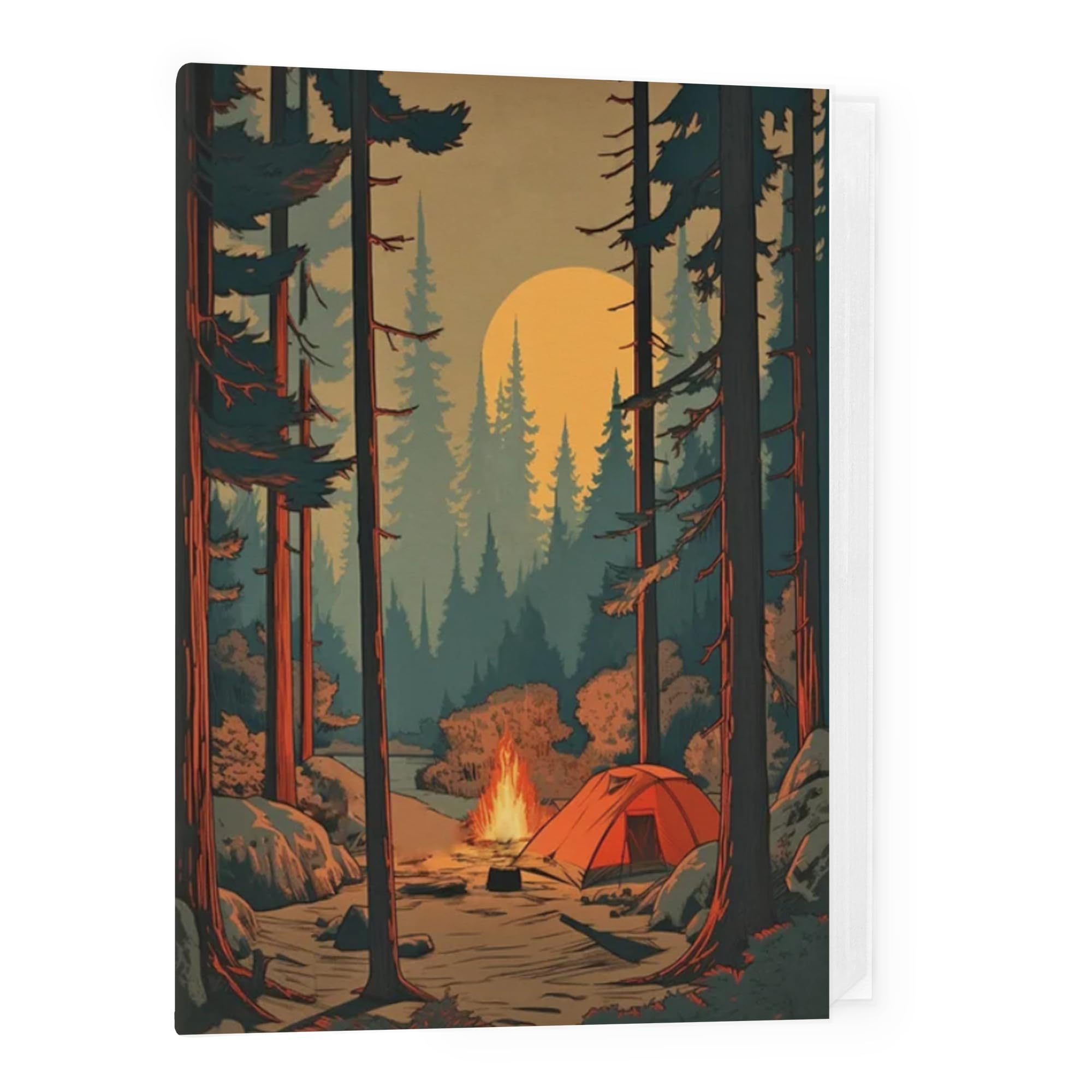 Álbum de fotos de 4 x 6 pulgadas, regalos para los amantes del campamento, álbum de fotos retro de fogata de bosque con capacidad para 36 fotos para graduación familiar, viajes, vacaciones