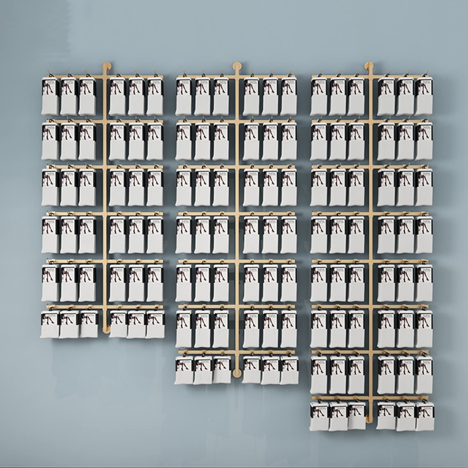An der Wand montierter Schmuck- und Socken-Organizer-Ausstellungsständer mit abnehmbaren Haken, platzsparendes Unterwäscheregal für die Ausstellung in Boutiquen (schwarz, 40 x 120