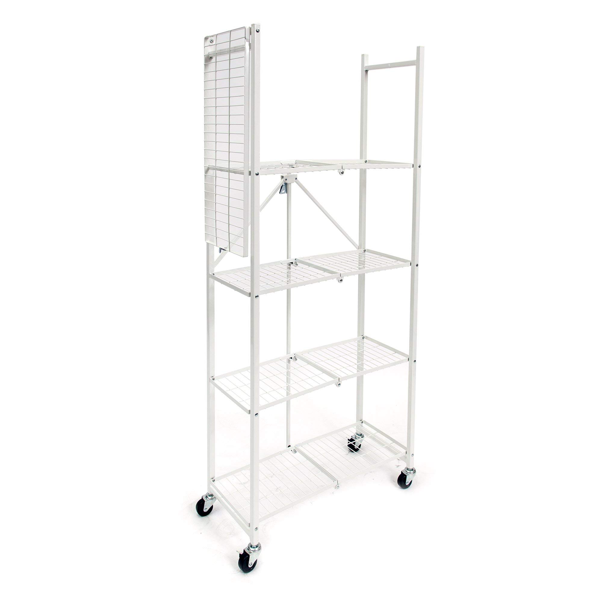 Origami 5Shelf Slim Pantry Wire Shelves with Wheels Kitchen Pantry