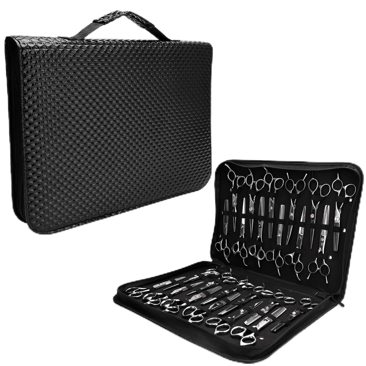 Hair Cutting Shear Cases Hairdresser PU Leather Salon Large Capacity Scissors Box Rack Storage Case Barbershop Styling Tool Extra Large Hanging Travel