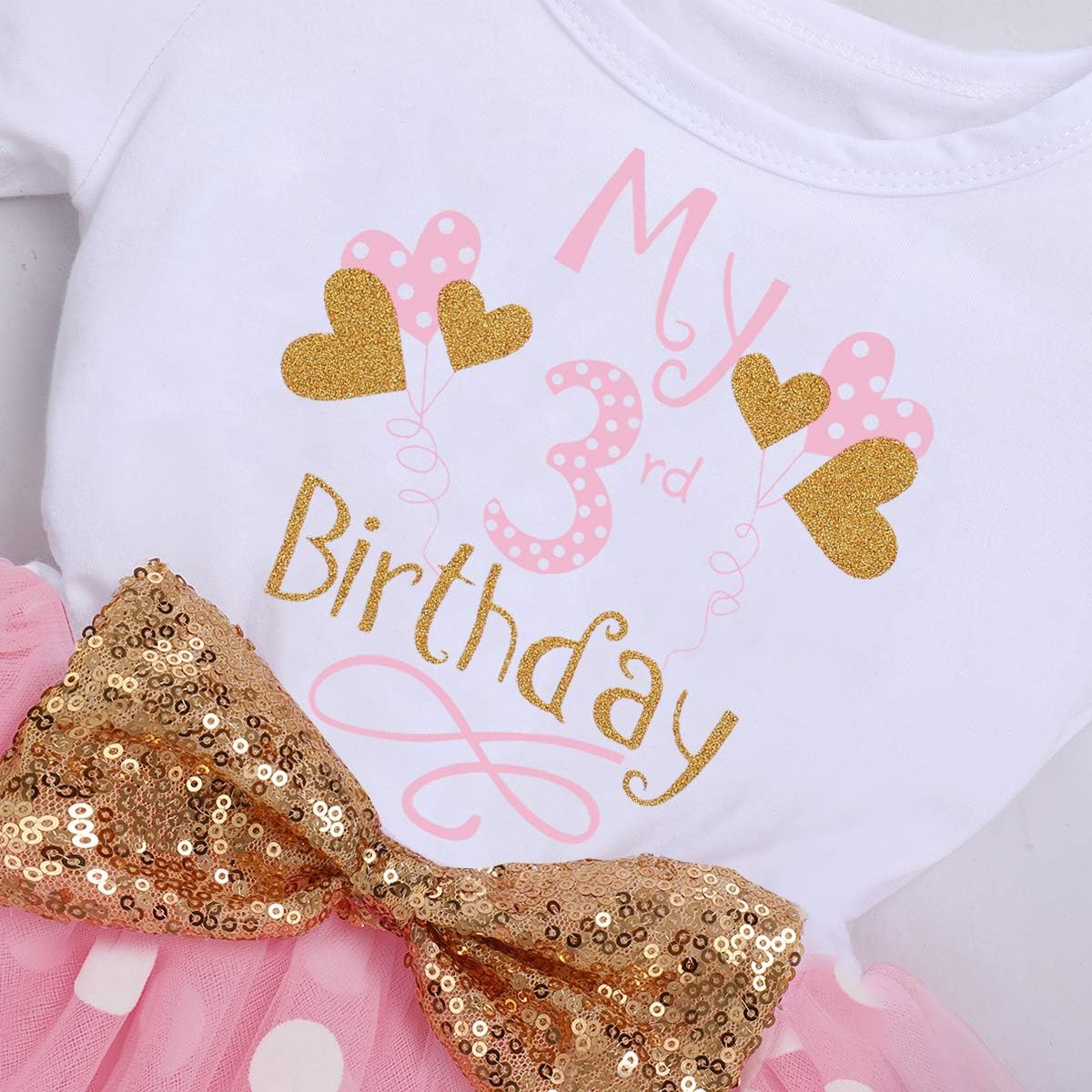 IBTOM CASTLE Girls Baby 1st 2nd 3rd Birthday Outfit Mouse Tulle Dress+Sequins Headband Princess Cake Smash Clothes - Image 4