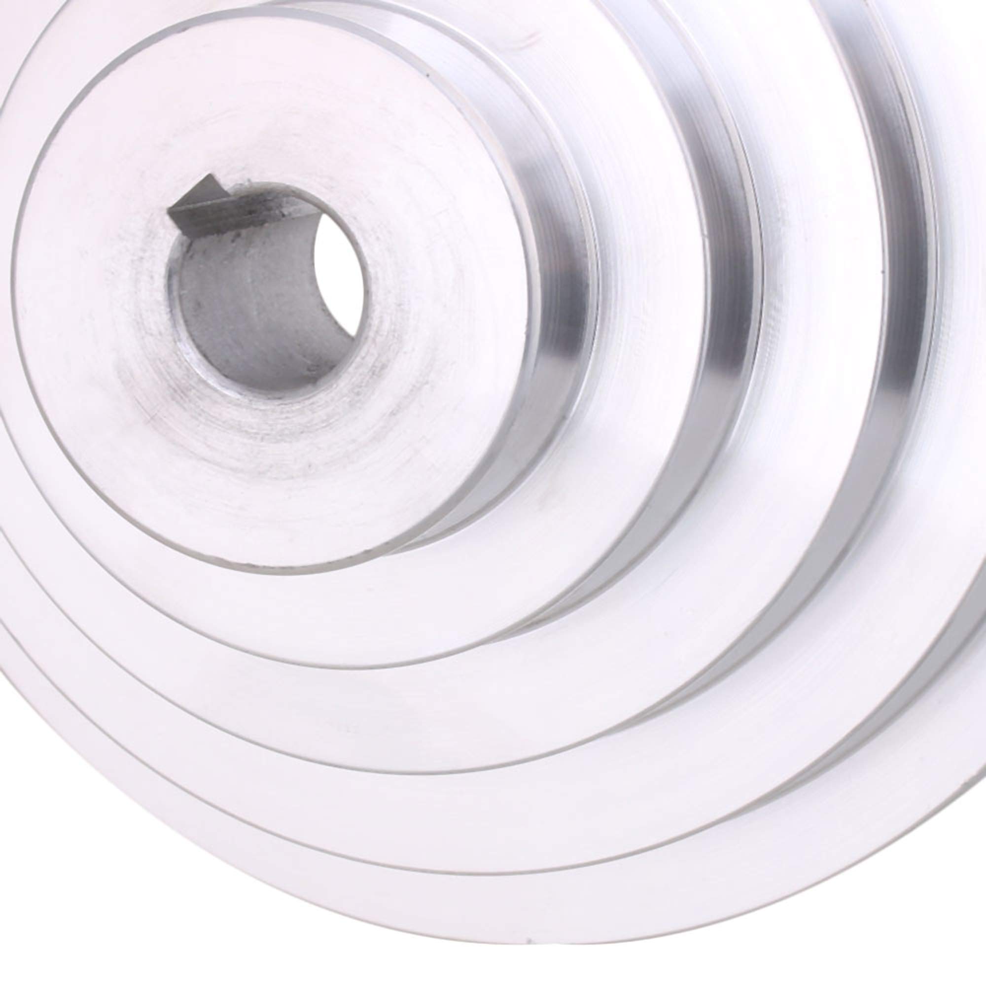 Set Di 2 Pulegge A Gradini In Alluminio - Foro 14mm E 22mm, 5 Velocità, Per Trapani Da Banco E Trasmissioni A Cinghia - copertina