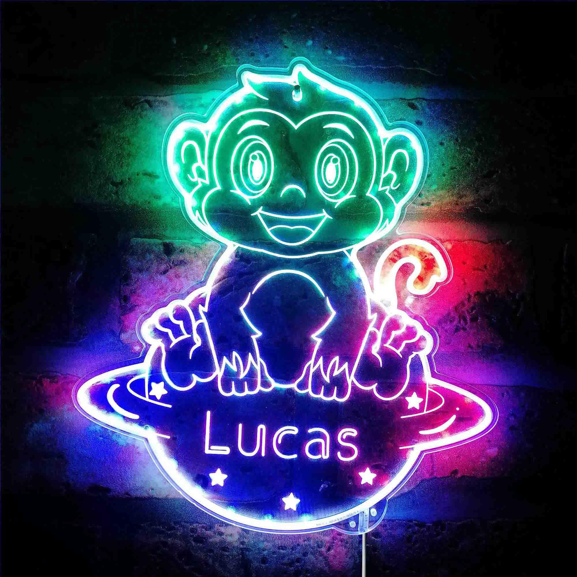 ADVPRO Name Personalized Monkey RGB Dynamic Glam LED Sign - Cut-to-Edge Shape - Smart 3D Wall Decoration - Multicolor Dynamic Lighting - st06s44-fnd-p0006-tm