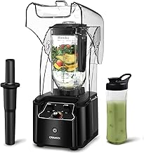 CRANDDI Commercial Quiet Blender, 2200 Watt Professional Countertop Blender with BPA-FREE 80oz Pitcher, Built-in Pulse & 15-speeds Control, Smoothie Blender for Commercial and Home, K90 Black