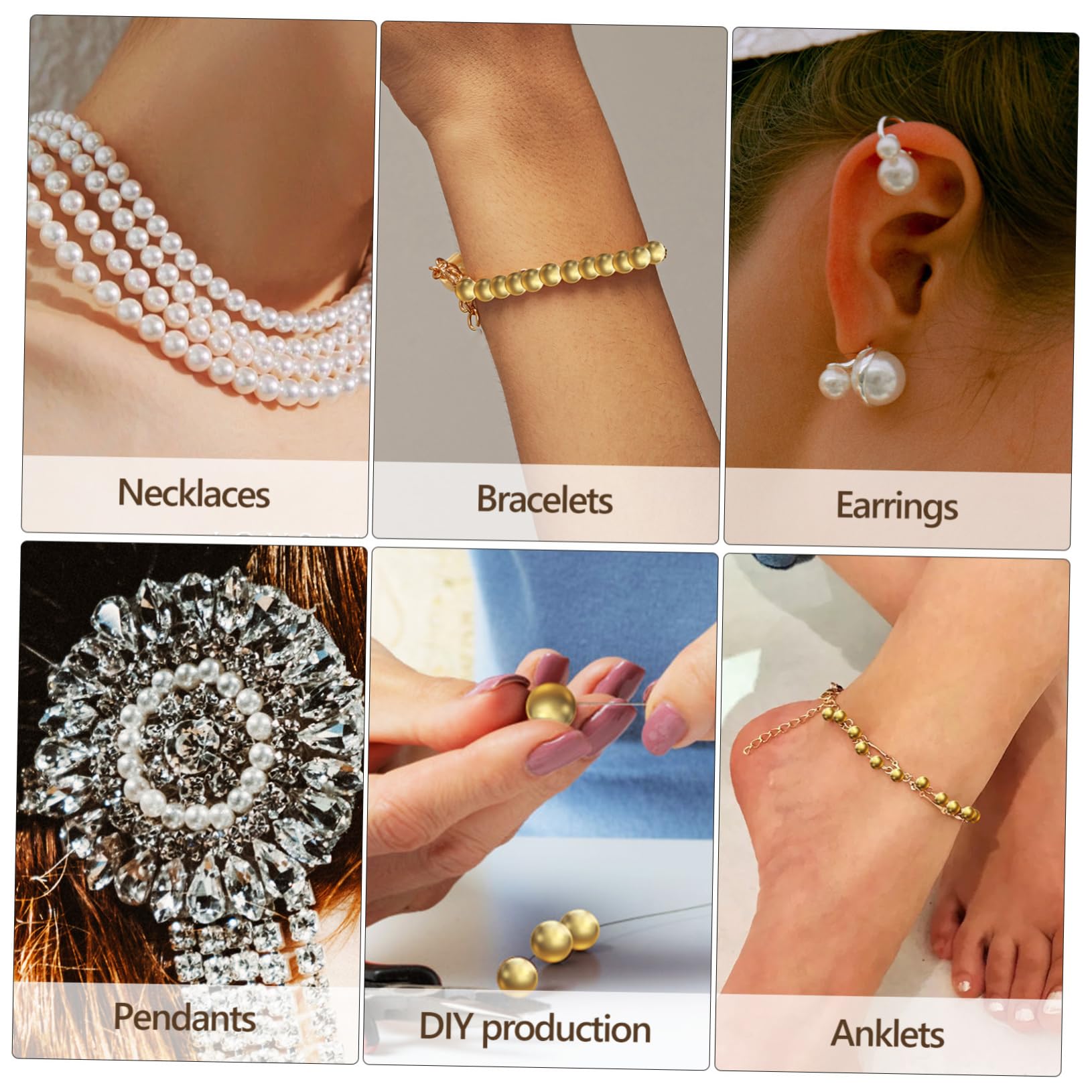 Angoily 5 Set Perline Per Gioielli Fai Da Te Da Perline Rotonde Piccole Distanziatori Per Collane Bracciali Accessori Creativi Per Bigiotteria 900 Pezzi*5