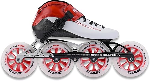 Miniatura 6 de Patines de velocidad en línea para hombres y mujeres, patines en línea profesionales de fibra de carbono para adultos masculinos, patines de Rojo