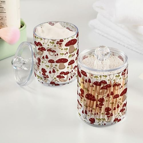 Miniatura 5 de ALAZA Paquete de 2 dispensadores de soporte Qtip con tapa de 14 onzas de plástico para boticario de baño, para hisopos de algodón, bolas,