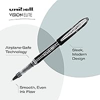 Vista 1 de uni-ball Vision Elite - Bolígrafos de punta fina de micropunta fina, 0.020 in, negro, paquete de 12 bolígrafos Vision Elite de punta fina, 0.020 in