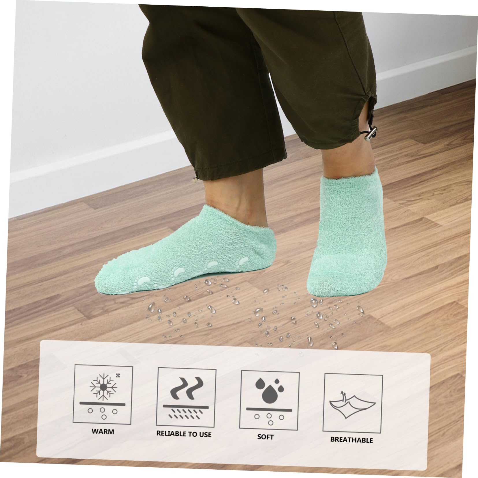 GALPADA Elastic Design Touch Screen Gloves Winter Half Finger Gloves for Manicure Comfortable Gel Socks