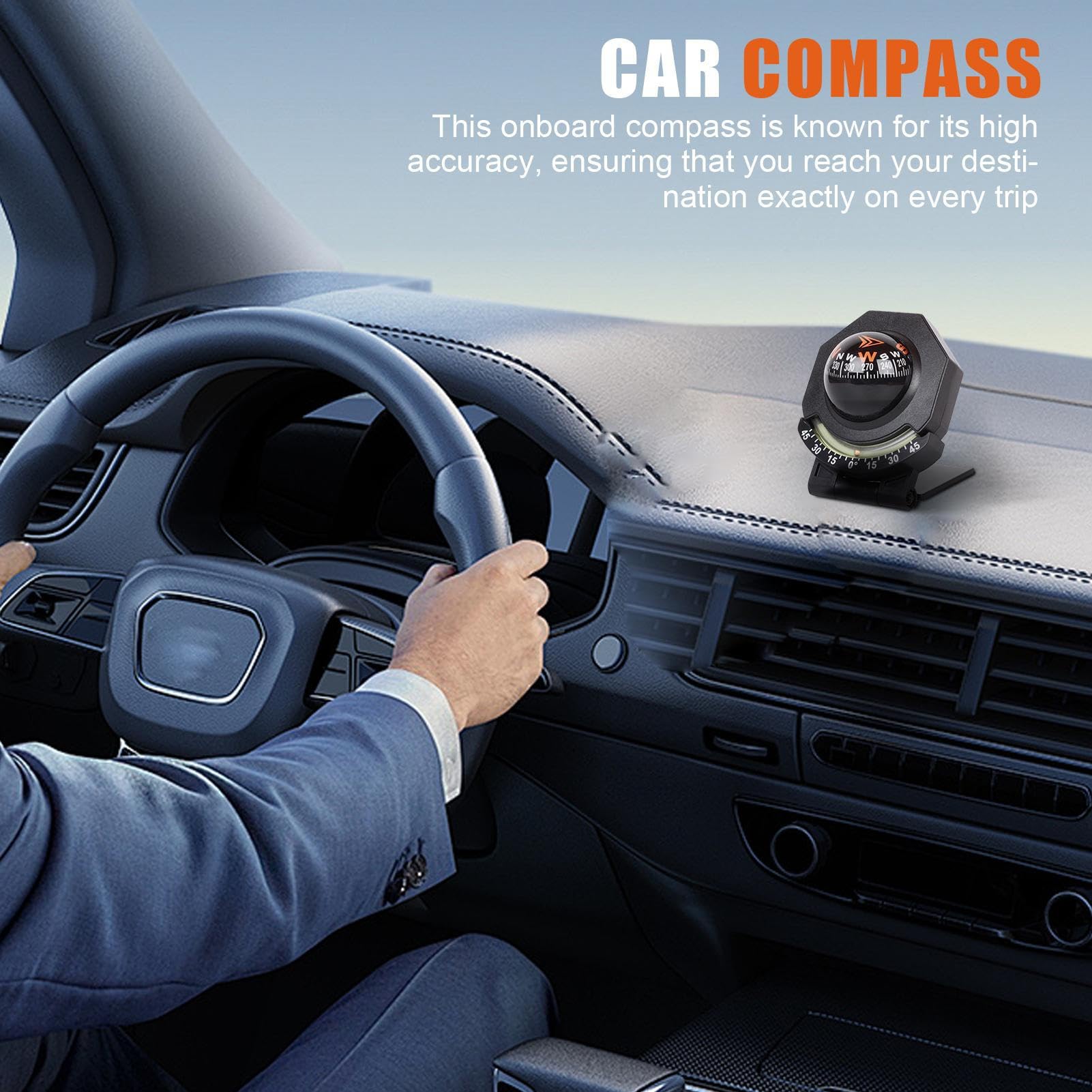 Auto bussola sferica | Compasses ad alta precisione | Compass pieghevole con inclinometro | Strumento di ricerca regolabile a 180 gradi | Compasses per l'avventura di arrampicata da campeggio in barca