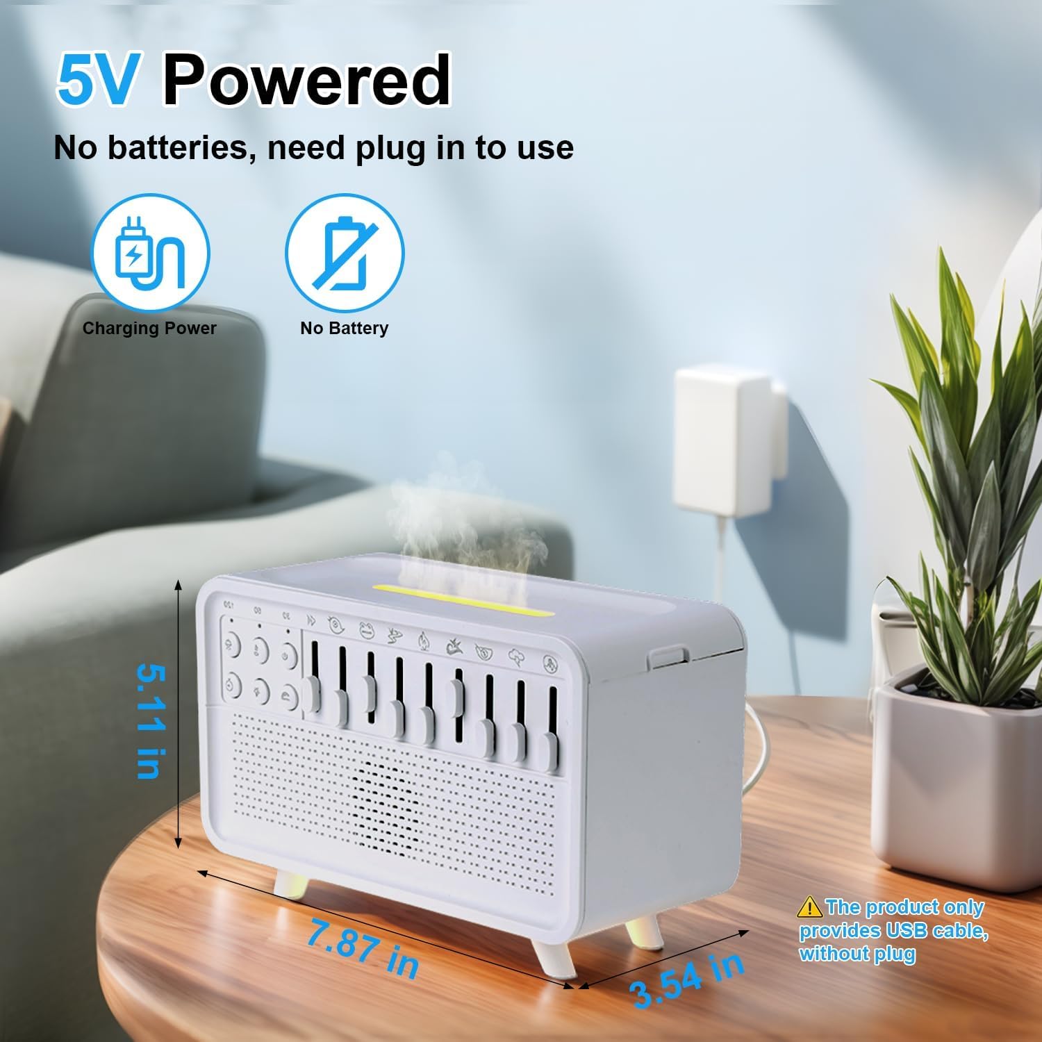 Starnearby Machine à Bruit Blanc, Haut-parleur Bluetooth à LED, Diffuseur d'huiles Essentielles Bruit Blanc, Veilleuse avec Minuterie e Exercices de Respiration pour Adultes et Bébés