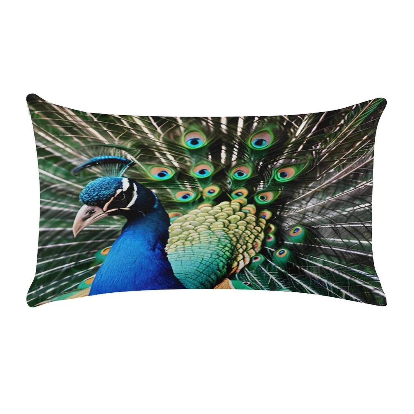 Peacock Pillow Cover Super Soft Pillowcase Luxury Cozy Fuzzy Velvet Pillow Shams Breathable Standard Pillow Cases with Zipper Wrinkle-Free Pillow Cover 12 "×20 "