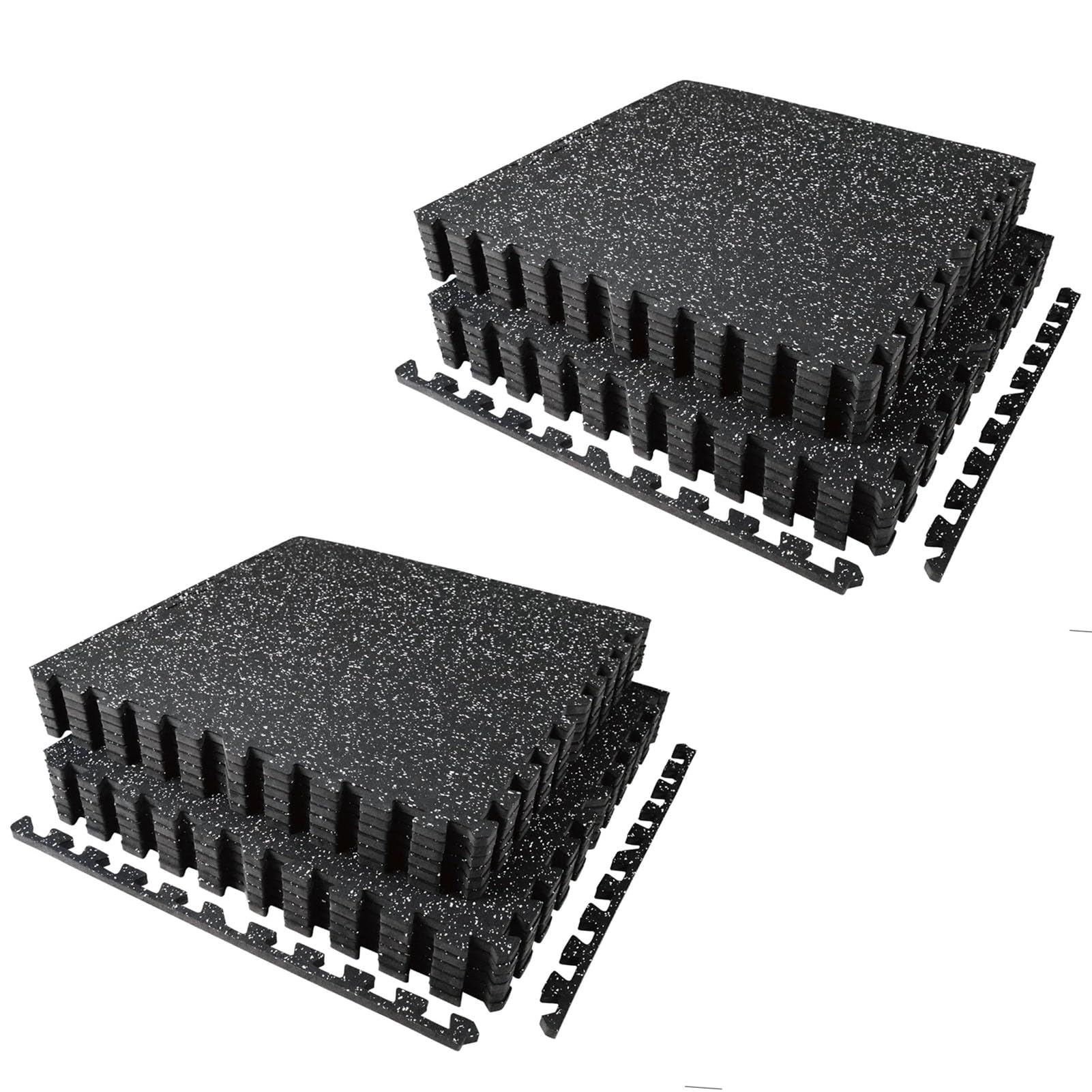 Double Layer Exercise Equipment Mats Rubber Top EVA Foam Interlocking Workout Floor Pads with Shock Absorption and Noise