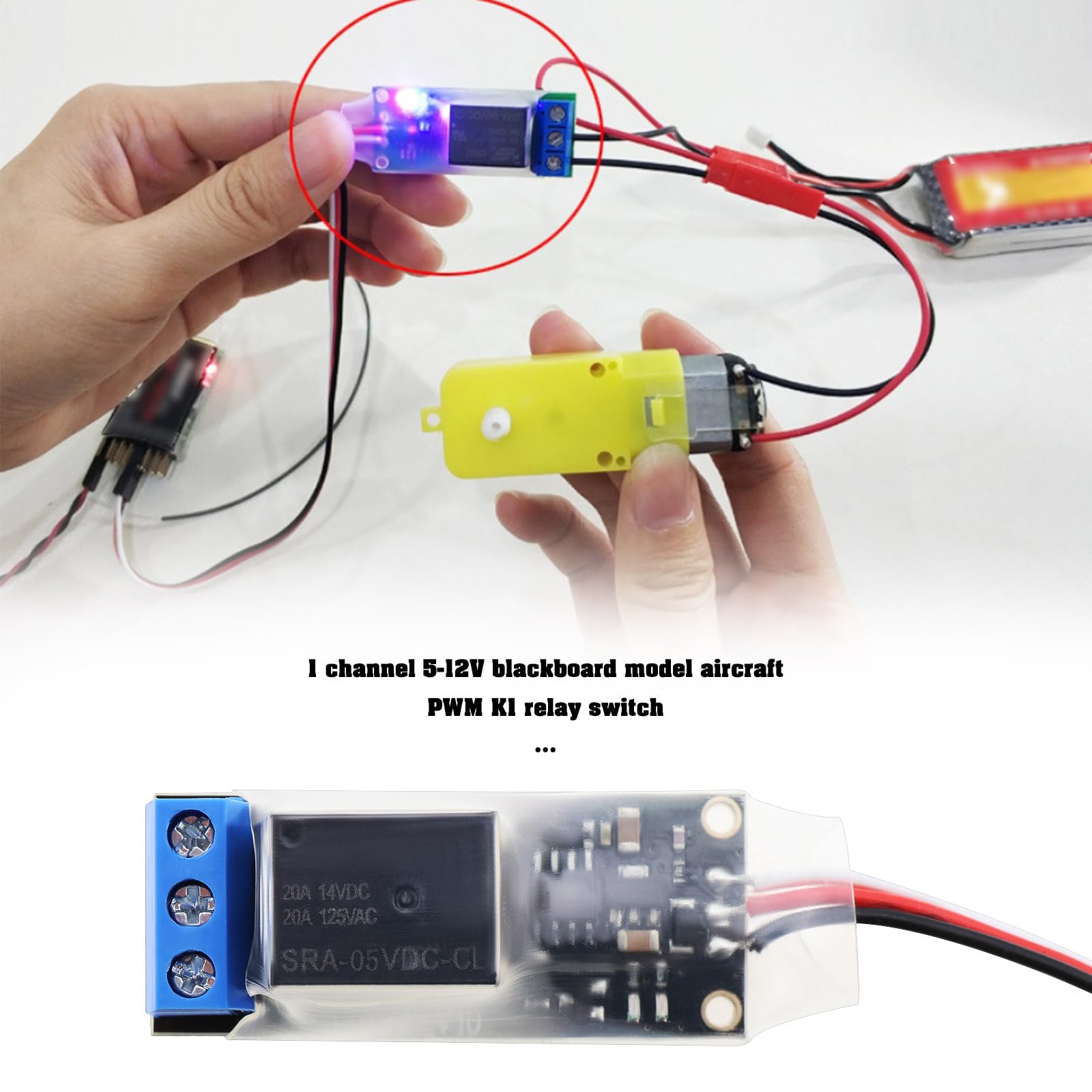 1 szt. wysokiego napięcia 1 kanał PWM RC samolot zdalne sterowanie przekaźnik sygnału 5-12 V przełącznik RC DIY modelowanie światła nawigacyjne kontroler uniwersalne przełączniki wł./wył