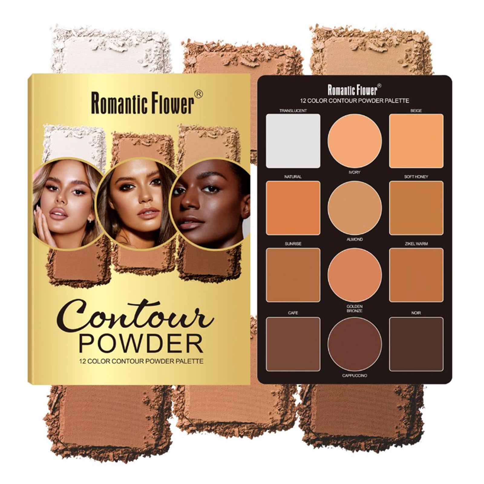 Joyeee Contouring Makeup Palette for Beginners, 9 Colors Large Pro Contour Palette with Make Up Brush, Waterproof Long-Lasting Cosmetics Gift Idea for