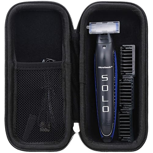 Aproca Estuche de viaje de almacenamiento duro, para Micro Touch Solo cuerpo completo Trimmer y afeitadora (Negro) (solo estuche)