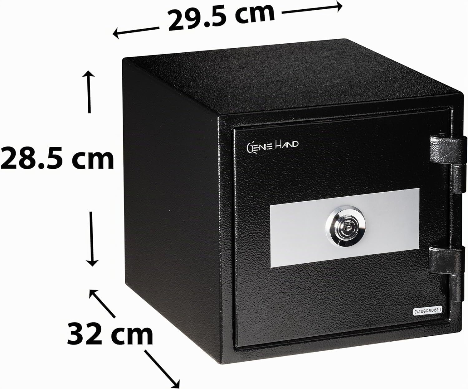 Genie Hand | Cassaforte Meccanica da Armadio Ignifuga Cassetta di Sicurezza con Chiave, Serratura B-Class e Sistema Anti Bounce