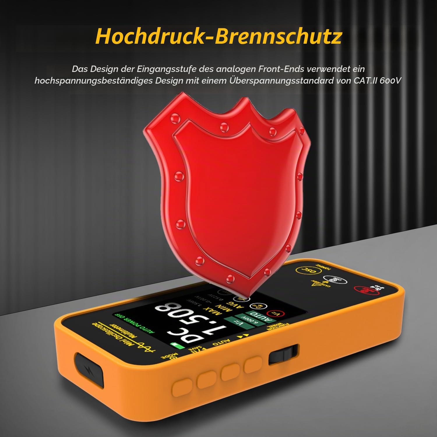 OS1 Digitales Oszilloskop Multimeter 10MHz Bandbreite Handoszilloskop mit 48MSa/s Abtastrate 3.2" TFT LCD Wiederaufladbares Multimeter Kapazitäts Dioden Ohm Spannungsprüfer