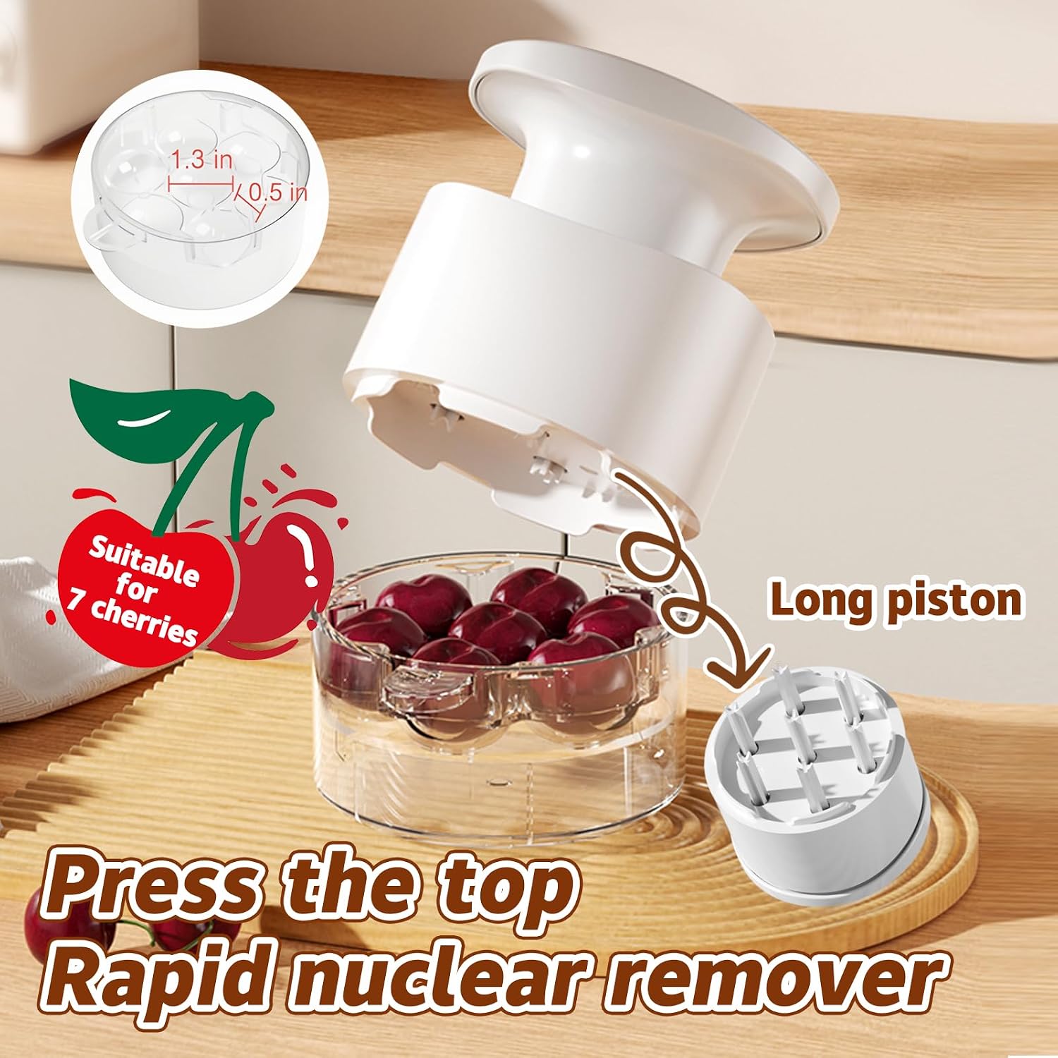Cherry Pitter 7-in-1 Push Button Cherry Core Pitter Tool kitchen image 3