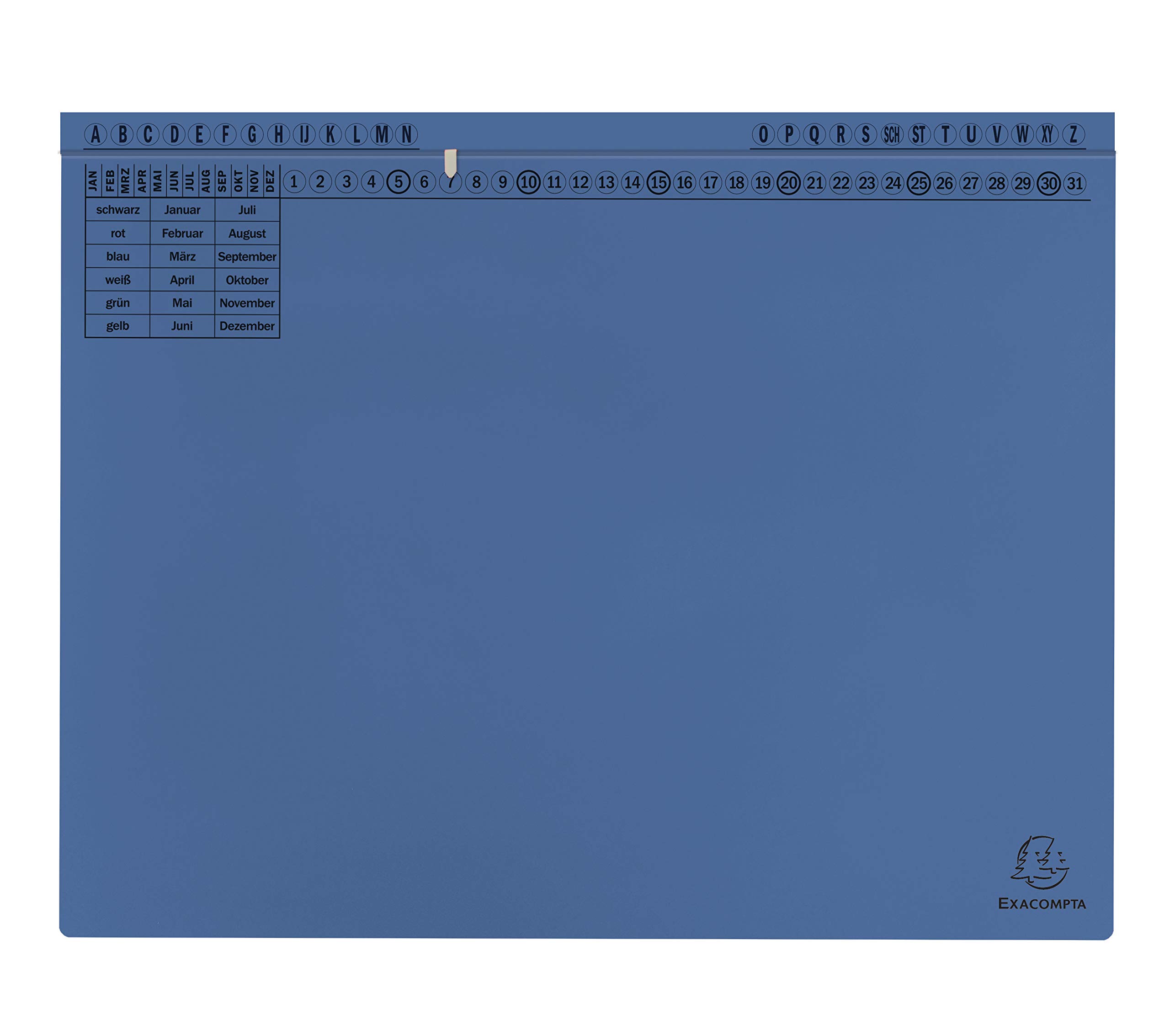 Exacompta 371107B 25er Pack Premium Kanzlei Hängehefter Exaflex Links- oder Rechtsheftung, extra starker Recycling Karton, mit dahnbarer Tasche für Büro Kanzlei und Anwälte Blauer Engel Blau