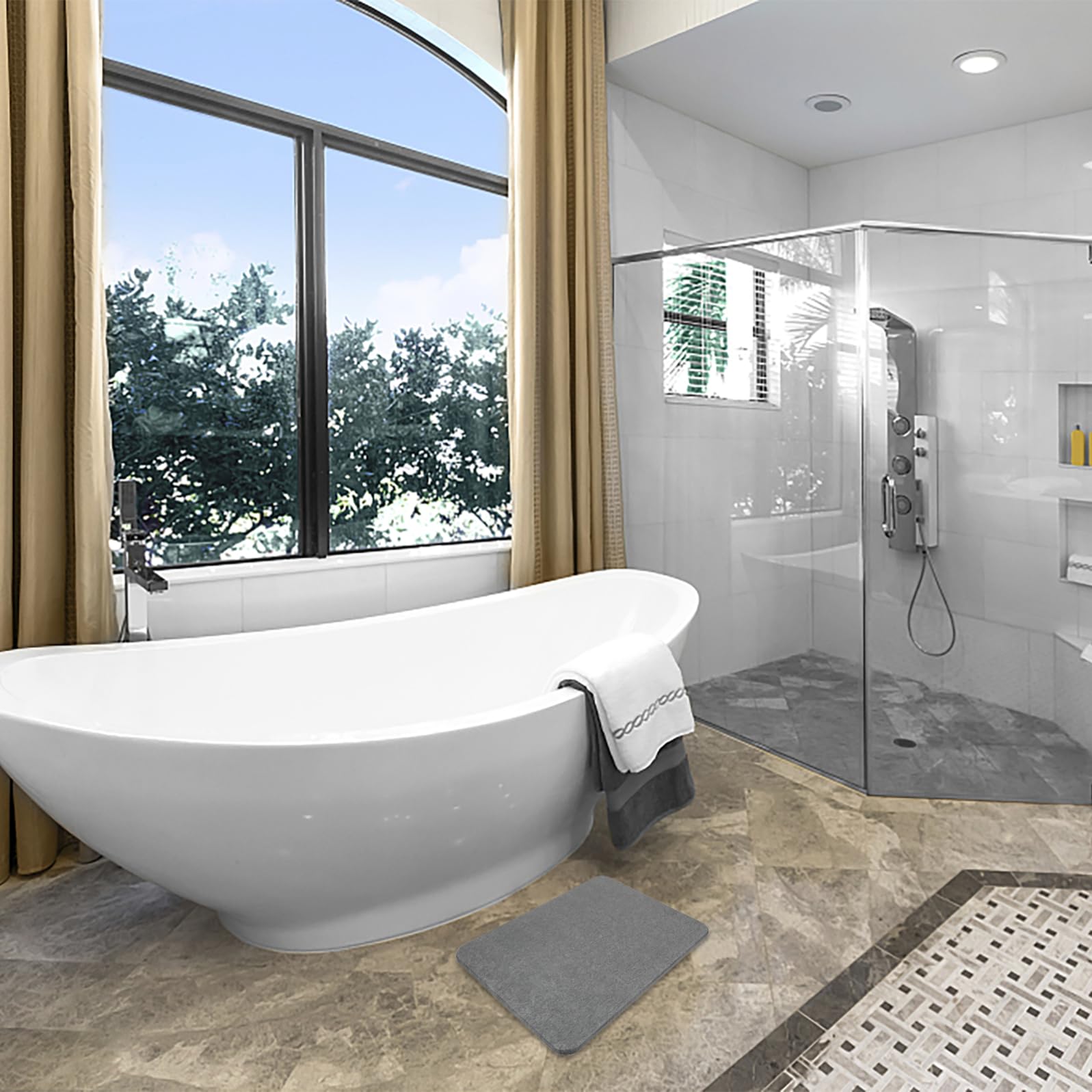 Tappetino 40x30cm Antiscivolo ad Asciugatura Rapida in Terra Diatomacea Morbido e Confortevole Bagno per Cucina e Pavimento Casa
