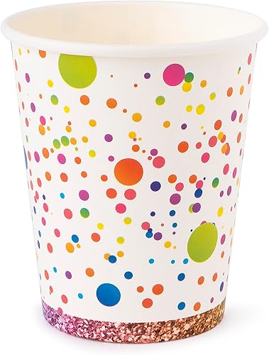 Miniatura 8 de Royal Bluebonnet Platos de cumpleaños arcoíris  Juego de 24 platos de 9 y 7 pulgadas, servilletas y tazas para fiestas, resistentes 400 GSM con peso