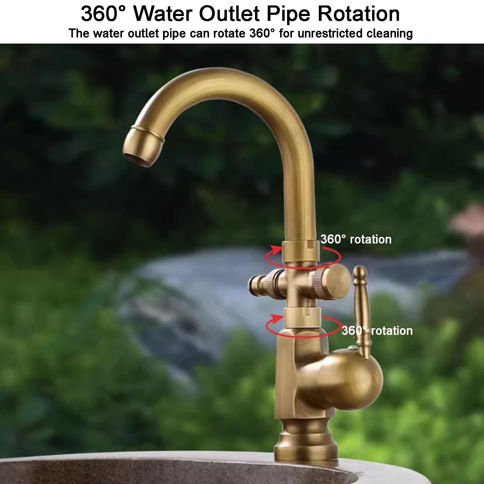 Columna de Agua Jardín Grifo Exterior Grifos de Latón para Suelo Resistentes Al Viento Y La Lluvia Giratorios 360° para Terrazas Y Patios.