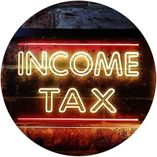 ADVPRO Income Tax Services Display Dual Color LED Enseigne Lumineuse Neon Sign Rouge et Jaune 600 x 400mm st6s64-i0430-ry