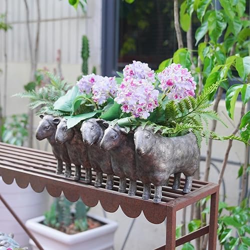 Miniatura 4 de Newman House Studio Maceta de resina para suculentas, macetas creativas de animales para el hogar, jardín, oficina, decoración de escritorio, 13 x
