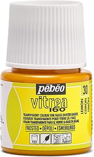 Pebeo Vitrea 160, Frosted Glass Paint, 45 ml Bottle - Lemon