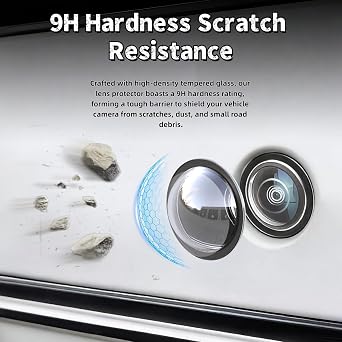Car Camera Lens Protector, 360 All-Round Protection, Clear High-Transparency, Waterproof/Anti-Rain, Compatible with Most Vehicle Cameras, Simple Adhesive Easy Installation (4PC)