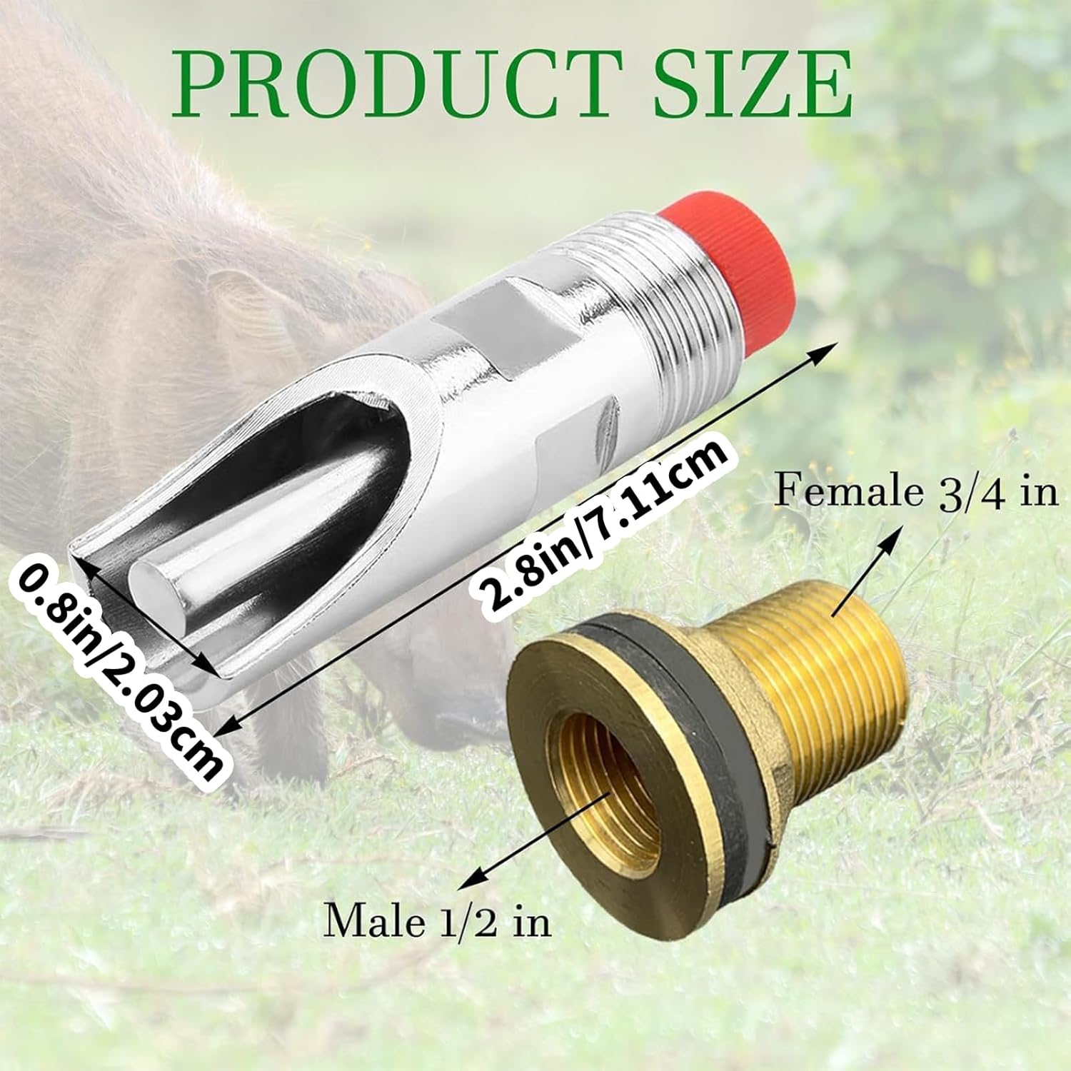 5Pcs Stainless Steel Pigs Waterer Nipples for Pigs and Goat with Brass Water Tanks Connector and Tape Drill Bit Livestock Water Feeders