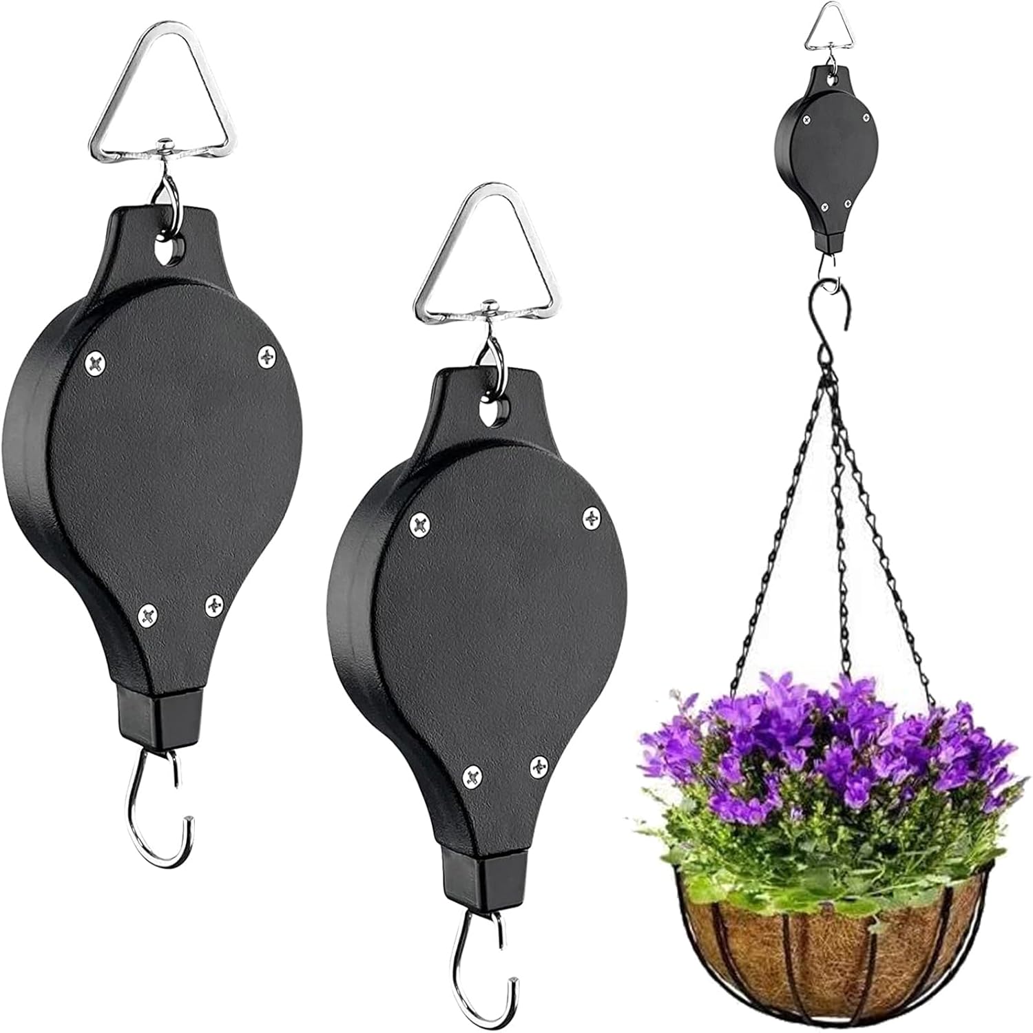 2 Pack Plant Pulley Retractable Pulley Plant Hanger, Plant