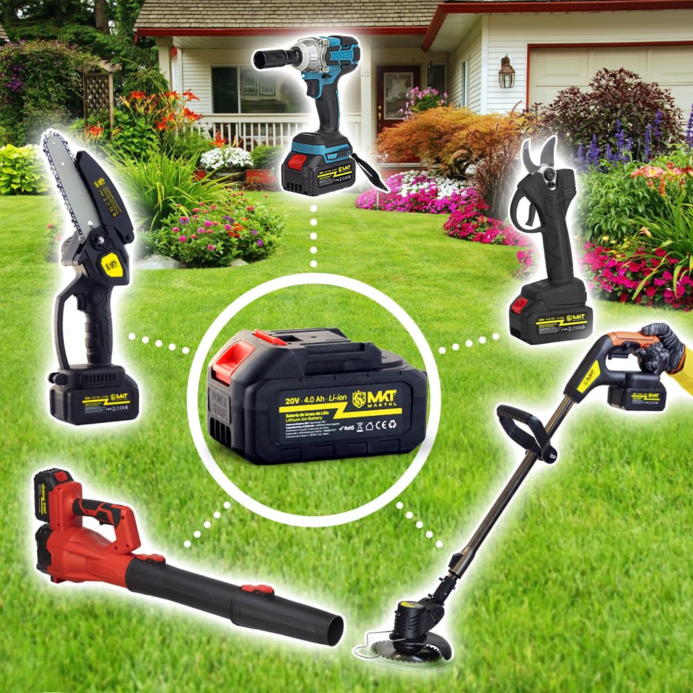 MAKTUL Tijeras de Podar Eléctricas Batería 8000mAh (2 Baterías 4000mAh 20V 500W) Alta Potencia y Seguridad, Tijera Eléctrica Podadora Ramas Tallos Plantas Árboles Jardín Poda con Maletín y Accesorios