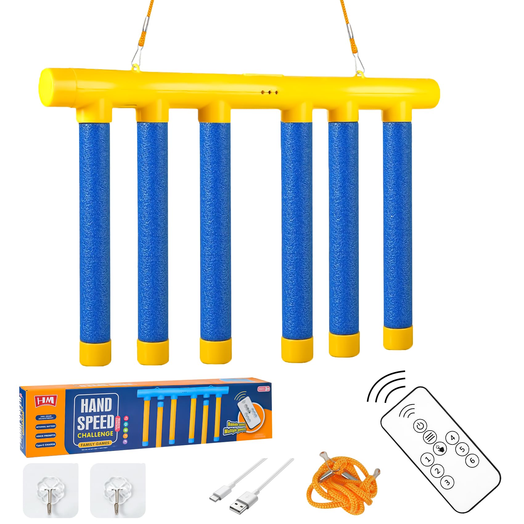 2025 Reflex Drop Sticks Challenge Game with Remote Control - 3 Adjustable Speed Modes Hand-Eye Coordination & Reaction Training Toy, Fun Catch Falling Sticks Game for Kids, Adults