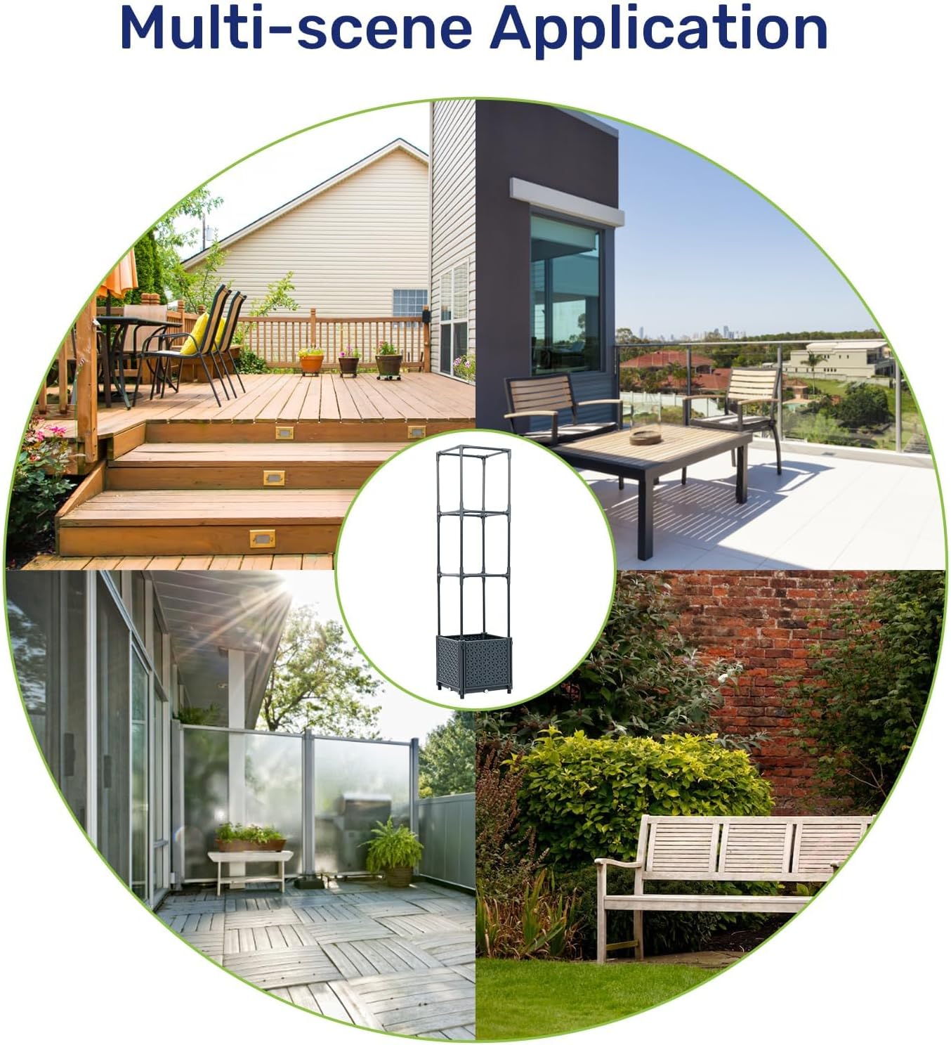 LINEX Raised Garden Bed Planter Box with Extra 1-Layer Trellis, 41.3” Tomato Planters for Climbing Plants Vegetable Vine Flowers Outdoor