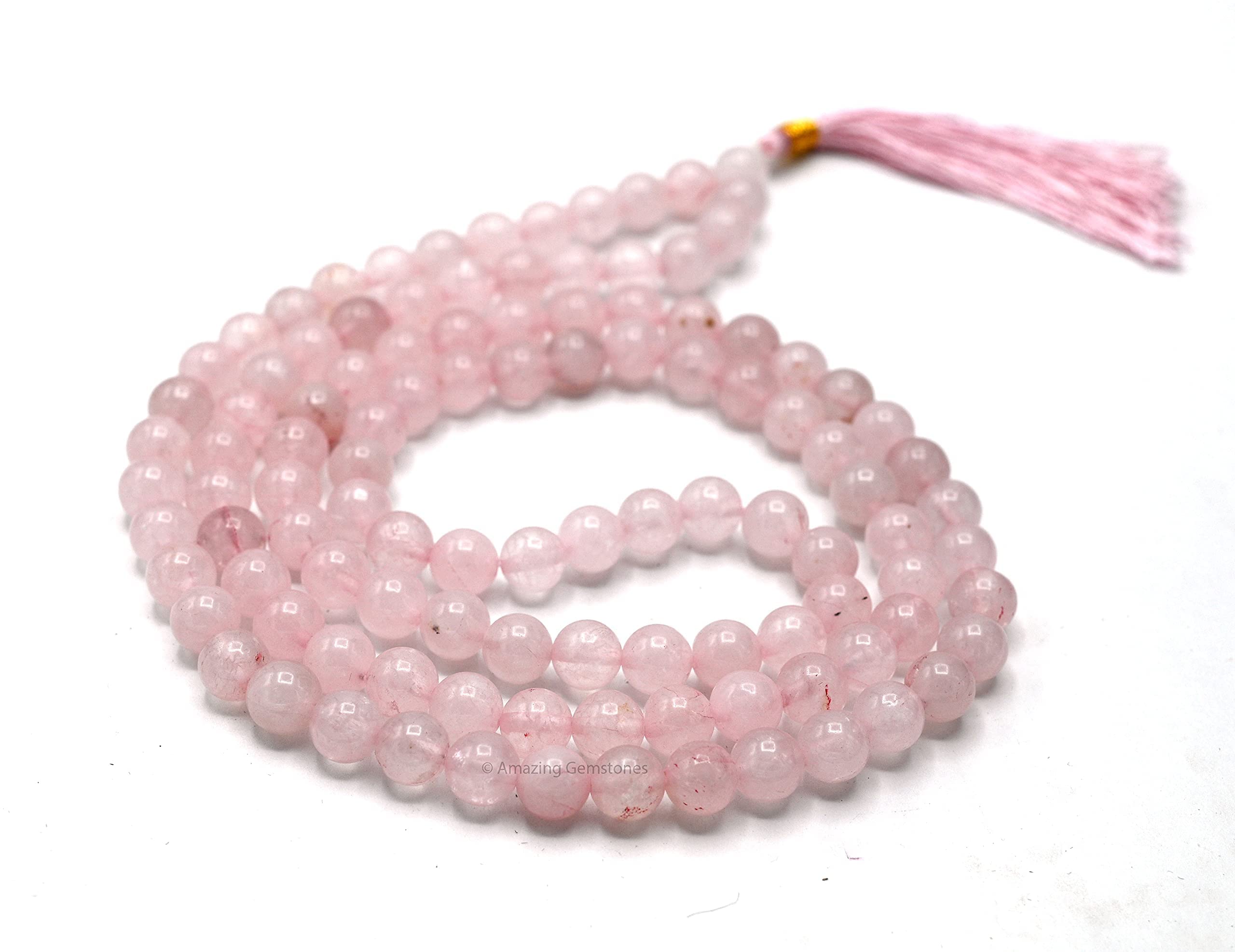 Amazing Gemstone Japa Mala 108 Prayer Beads Necklace and Wrist Mala Bracelet for Meditation