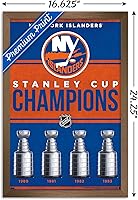 Vista 77 de Trends International NHL New York Islanders - Champions 23 Wall Poster, 34L x 22.4W, Mahogany Framed Version