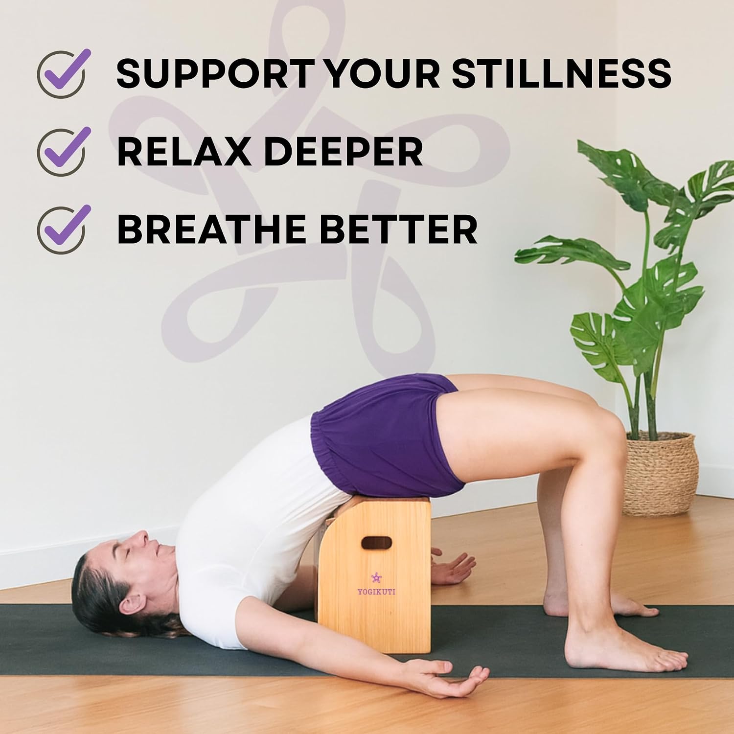 Yogikuti Viparit Karni Box by Yogikuti – Wooden Yoga Prop for Inverted Lake Pose, Ideal for Iyengar Yoga Practice and Support