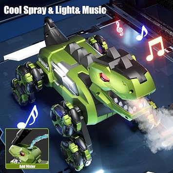 4DRC Remote Control Dinosaur Monster Truck Toys, 8WD Gesture Sensing Remote Control Stunt Cars for Boys Age 6 7 8-12 13 14 Year Old, Birthday Gifts Ideas for Kids Boys Girls