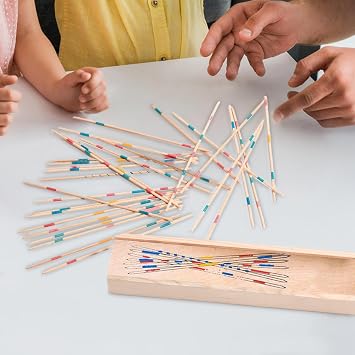 Korean Traditional Game - Wooden Colorful Pickup Stick Game, Retro Traditional Mikad Game | Nombo Mikado Set, Family Board Gum, Cntration Puzzle Wooden Table for Kids Party